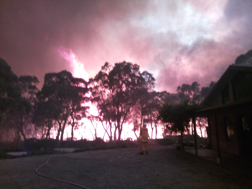 64 seconds later, the southerly whipped the flames to 10m above the tree tops