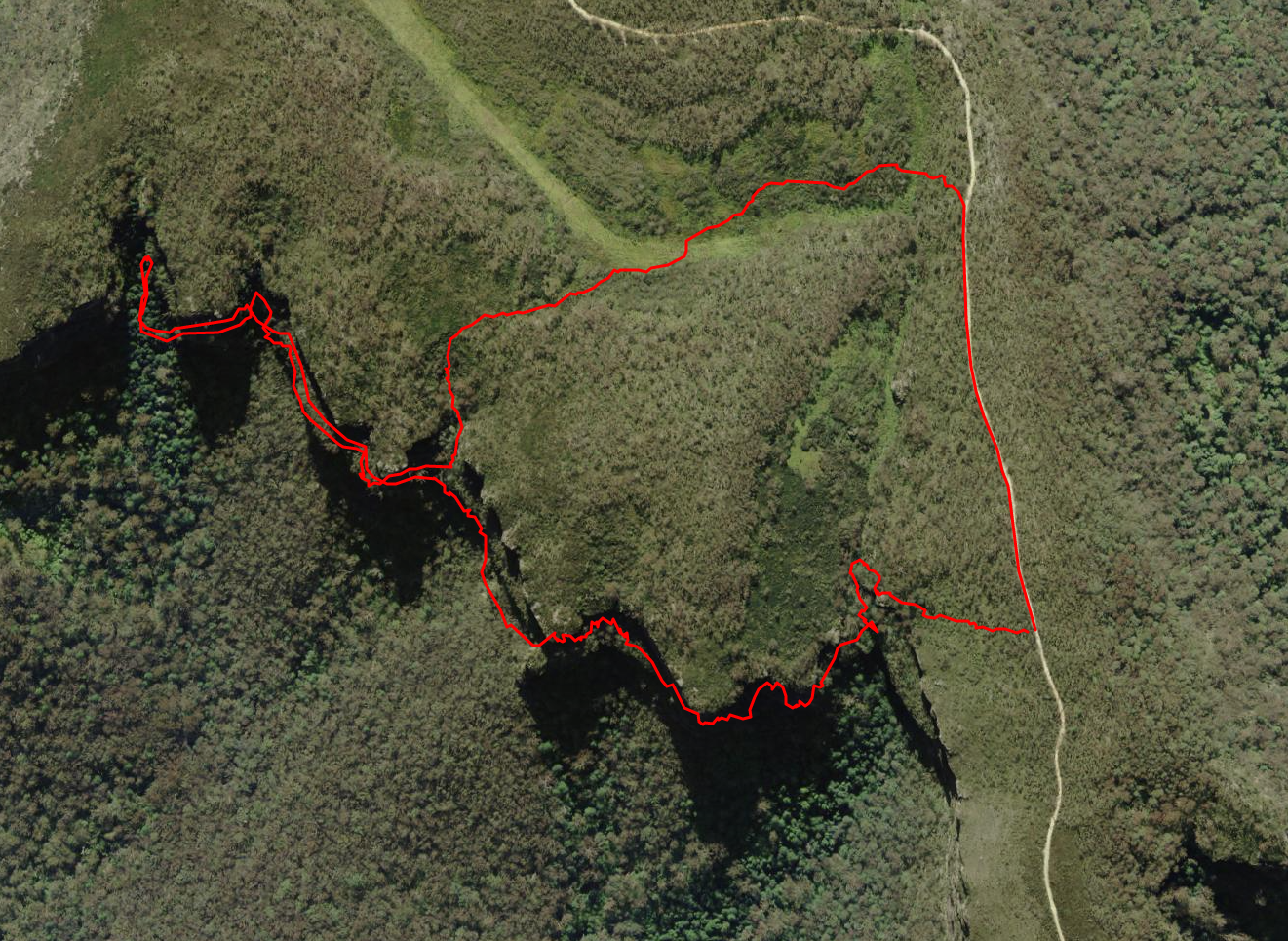 GPS route of Narrowneck Pass